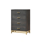 Wedro 5 Piece Dark Brown Rustic Panel Bedroom Set