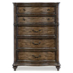 Vintage Brown Oak Finish Traditional Bedroom 6pc Formal Set