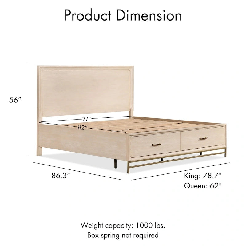 Camera da letto 5 pezzi in legno massiccio di quercia tradizionale Drayden di Furniture of America