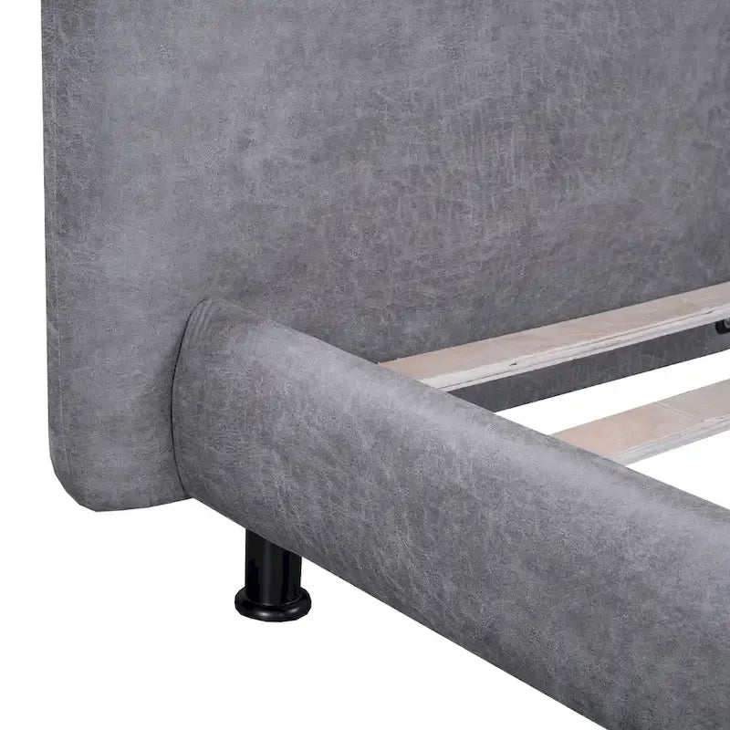 Queen Size Platform Bed with Two Large Headrests