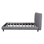 Letto a piattaforma Queen Size con due poggiatesta grandi
