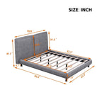 Letto a piattaforma Queen Size con due poggiatesta grandi