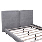 Letto a piattaforma Queen Size con due poggiatesta grandi