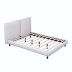 Letto a piattaforma Queen Size con due poggiatesta grandi