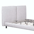Letto a piattaforma Queen Size con due poggiatesta grandi