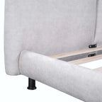 Letto a piattaforma Queen Size con due poggiatesta grandi