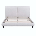 Letto a piattaforma Queen Size con due poggiatesta grandi