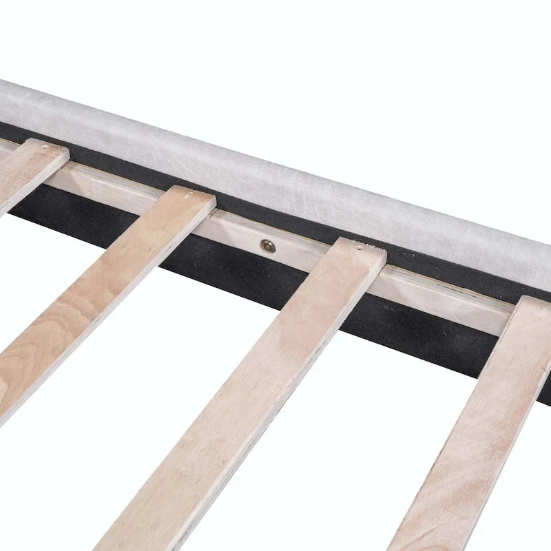 Letto a piattaforma Queen Size con due poggiatesta grandi
