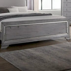 Furniture of America Taia Contemporary Grey 3-Piece Panel Bed, Nightstand and Dresser Set with LED