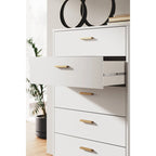 Signature Design by Ashley Socalle White/Gold Chest of Drawers