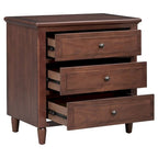 3-Drawer Nightstand Storage Wood Cabinet