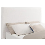 Ole King Size Bed, Upholstered Panel Headboard, Gold Plinth Base, Ivory