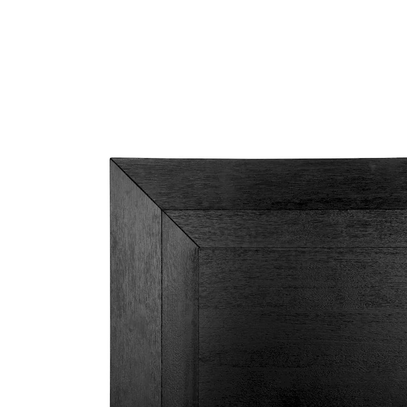 Furniture of America Alaric Modern Black Solid Wood Panel Bed with LED Light Headboard