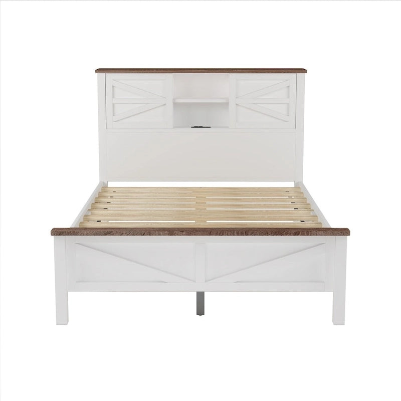 3-Pieces Bedroom Sets Queen Size Platform Bed with Storage Nightstand and Dresser