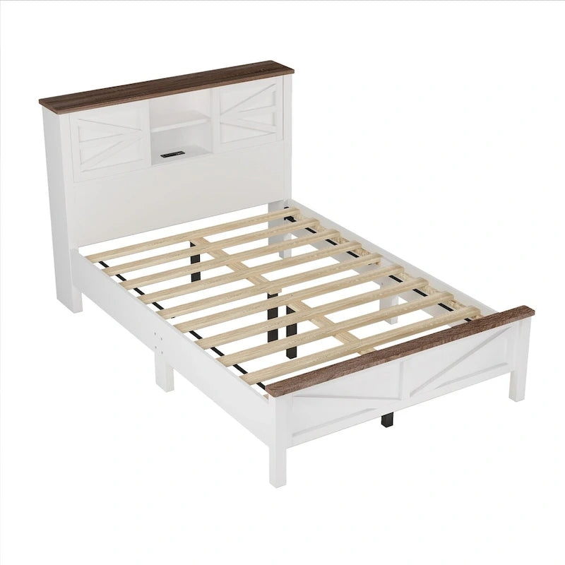 3-Pieces Bedroom Sets Queen Size Platform Bed with Storage Nightstand and Dresser