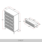 CraftPorch Mid-Century Modern Black Chest