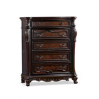 Cassettiera tradizionale in legno massello Eugene di Furniture of America con cassetto superiore foderato in feltro e cassetto foderato in cedro