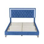 3-Pieces Bedroom Sets with Queen Size Upholstered Platform Bed and Two Nightstands