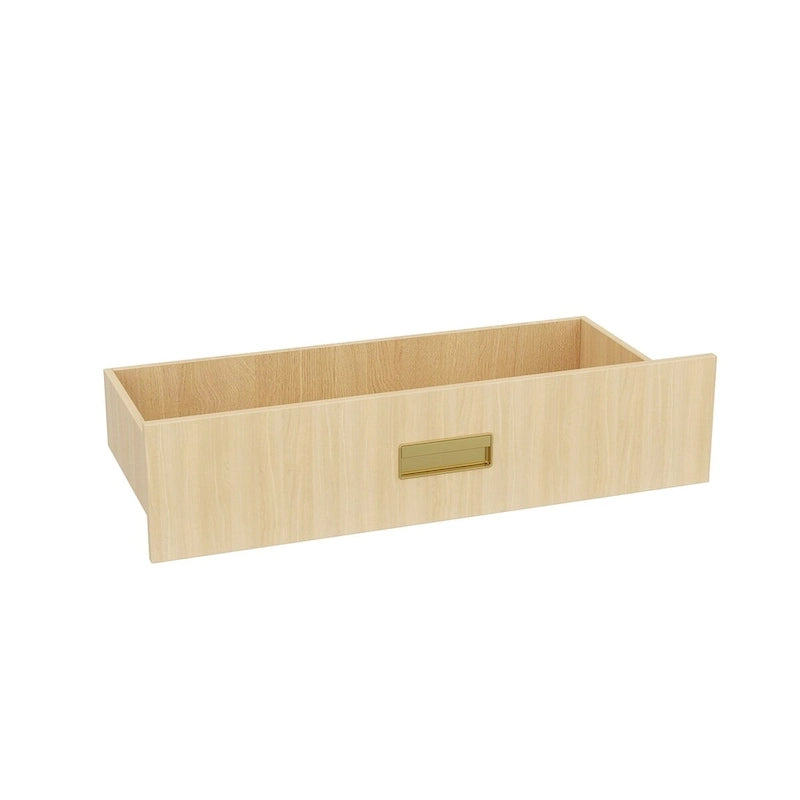 Wardrobe Closet Cabinet with Gold Handles and Optional Top Cabinet
