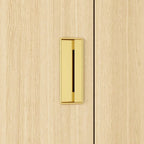 Wardrobe Closet Cabinet with Gold Handles and Optional Top Cabinet