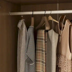 Wardrobe Closet Cabinet with Gold Handles and Optional Top Cabinet