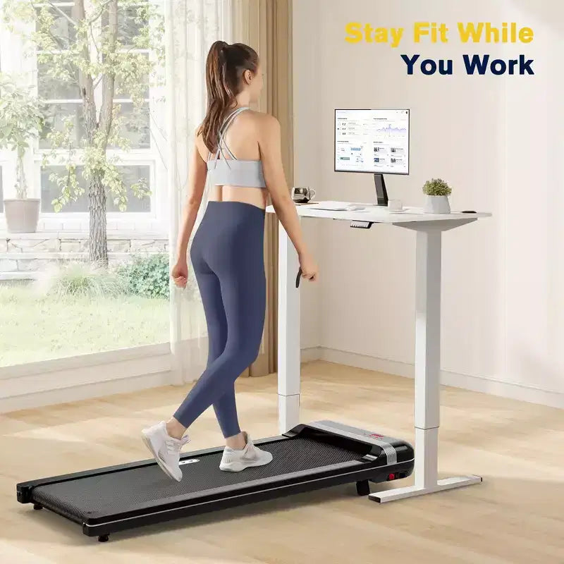 Redliro Walking Pad with Incline Under Desk Treadmill 1 Step Adjust Incline Treadmill for Home Office Portable for Walking Jogging