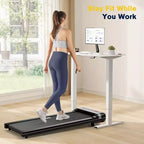 Redliro Walking Pad with Incline Under Desk Treadmill 1 Step Adjust Incline Treadmill for Home Office Portable for Walking Jogging