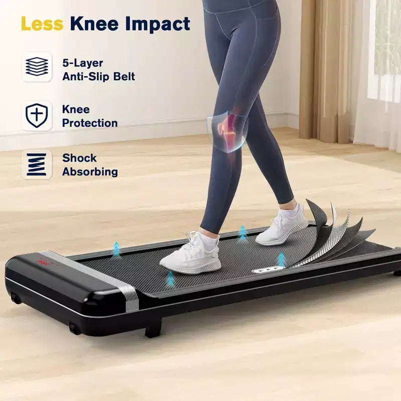 Redliro Walking Pad with Incline Under Desk Treadmill 1 Step Adjust Incline Treadmill for Home Office Portable for Walking Jogging