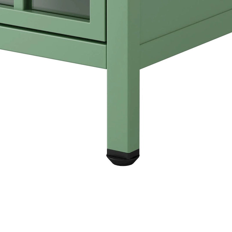 Set of 2 Modern Nightstand with Storage Cabinet & Solid Wood Tabletop