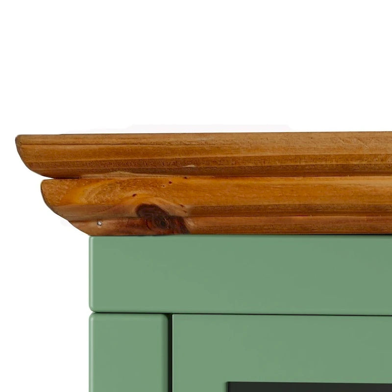 Set of 2 Modern Nightstand with Storage Cabinet & Solid Wood Tabletop