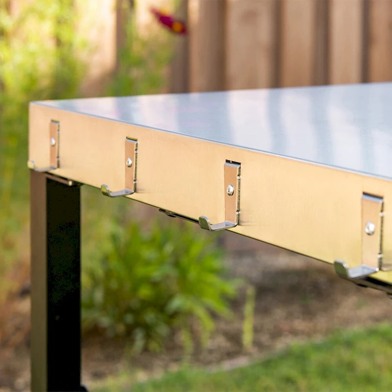 Carrello da preparazione BBQ Nexgrill in acciaio inossidabile da esterno con doppio ripiano