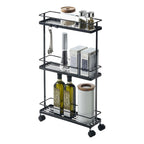 Carrello Yamazaki Home, Acciaio, Capacità 3 kg, Ruote