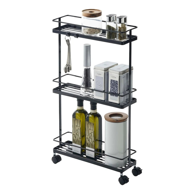 Carrello Yamazaki Home, Acciaio, Capacità 3 kg, Ruote