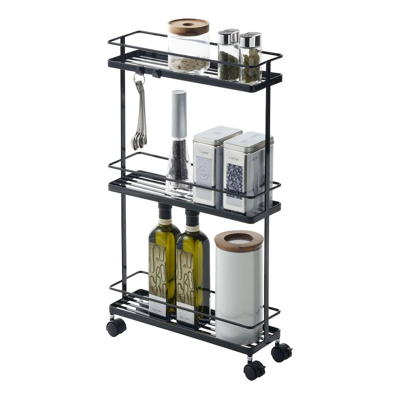 Carrello Yamazaki Home, Acciaio, Capacità 3 kg, Ruote