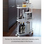 Carrello Yamazaki Home, Acciaio, Capacità 3 kg, Ruote