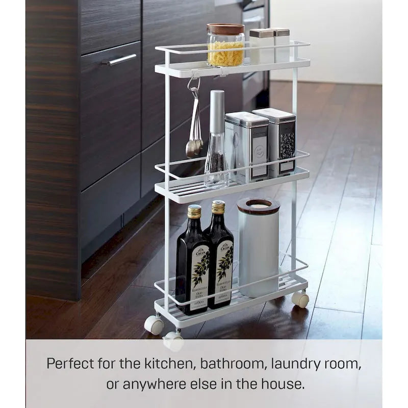 Carrello Yamazaki Home, Acciaio, Capacità 3 kg, Ruote