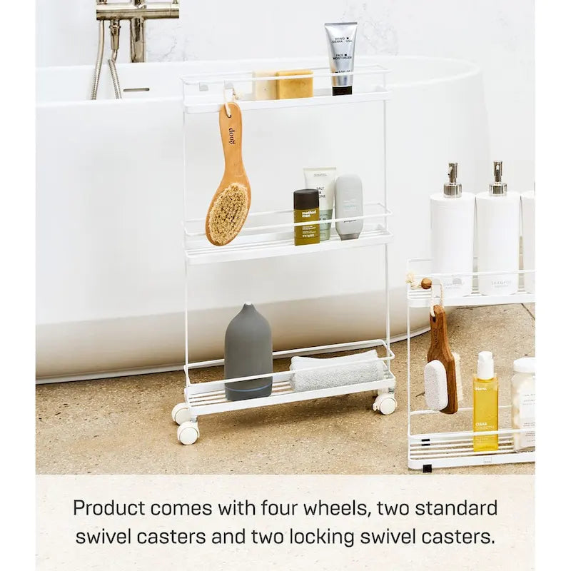 Carrello Yamazaki Home, Acciaio, Capacità 3 kg, Ruote