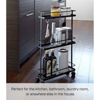 Carrello Yamazaki Home, Acciaio, Capacità 3 kg, Ruote