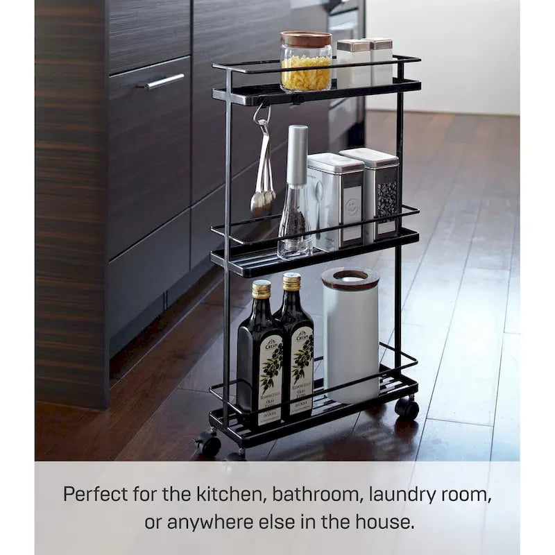 Carrello Yamazaki Home, Acciaio, Capacità 3 kg, Ruote
