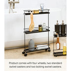 Carrello Yamazaki Home, Acciaio, Capacità 3 kg, Ruote
