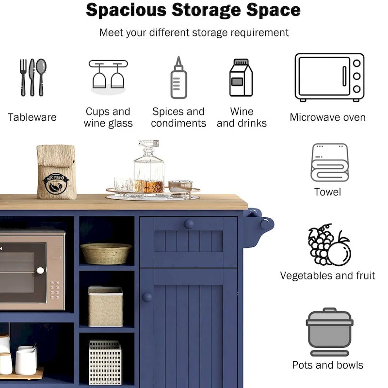 Mobili da Cucina con Pensili in Legno Massello, Mobili per Microonde, Credenza