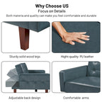 Sofa Bed Couch Faux Leather Loveseat Sofa Convertible Modern Futon Couch Small Sleeper Futons Bed