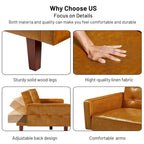 Sofa Bed Couch Faux Leather Loveseat Sofa Convertible Modern Futon Couch Small Sleeper Futons Bed