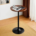 Glitzhome 39.5H Modern Bistro Walnut Top Round Pub Bar Table