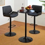 Glitzhome 39.5H Modern Bistro Walnut Top Round Pub Bar Table