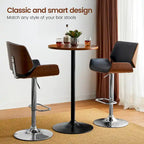 Glitzhome 39.5H Modern Bistro Walnut Top Round Pub Bar Table