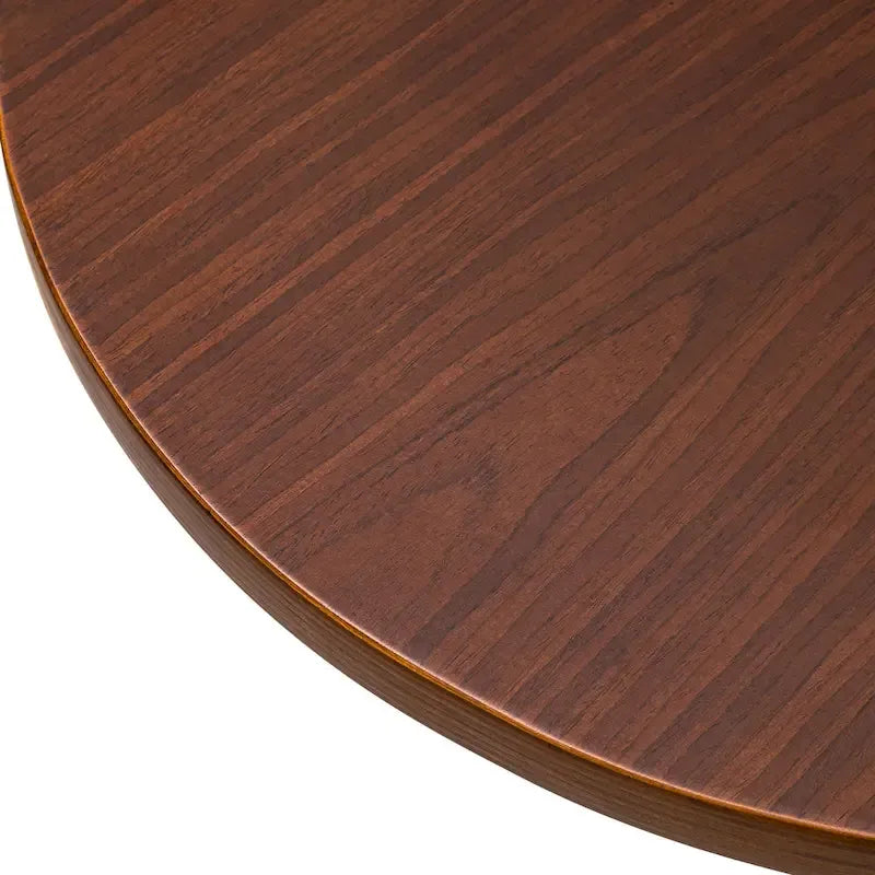 Glitzhome 39.5H Modern Bistro Walnut Top Round Pub Bar Table