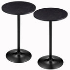 Glitzhome 39.5H Modern Bistro Walnut Top Round Pub Bar Table
