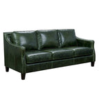 Essex Distressed Green Top Grain Leather Sofa and Chair Set