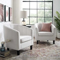 Silver Orchid Streitmann Channel Tufted Velvet Armchair (Set of 2)